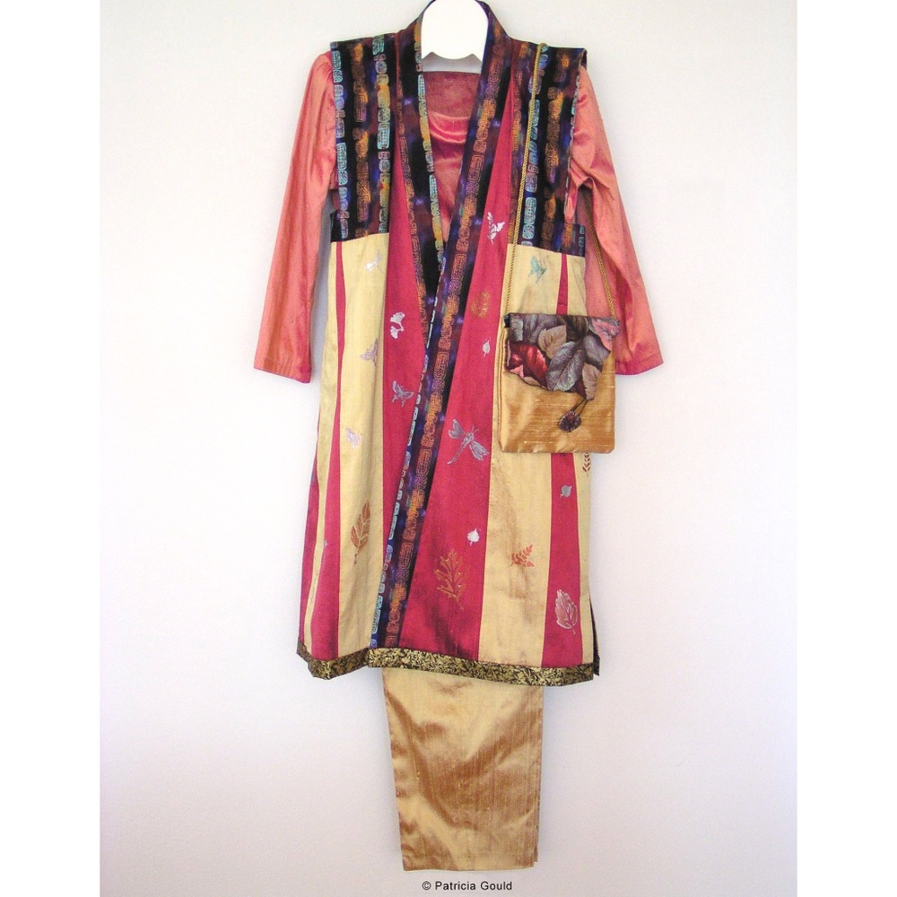 New - Leaves of Splendor ensemble - Folkwear Tibetan Panel Coat - One of a Kind
